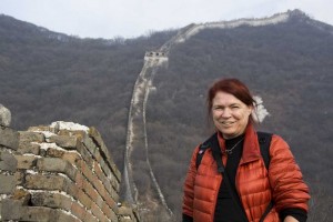 Helle-Karin Helstrand på muren ved Mutianyu