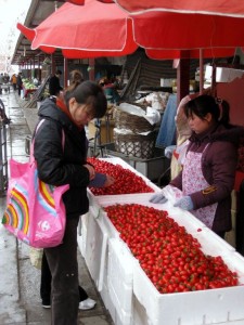 Tomater på marked - Beijing 2010