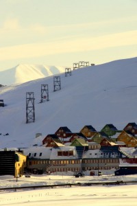 Tovbane til kulmine over Longyearbyen