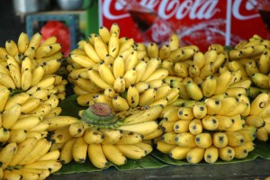 Bananer på marked i Bangkok