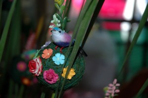 Blomsterkunst på marked i Bangkok