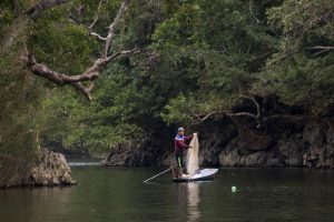Fiskeri i søen i Ba Be Nationalpark
