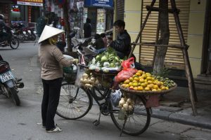 Frugtbutik på cykel, Hanoi