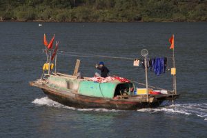 Husbåd i Bai Tu Long Bay